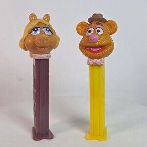 Vintage 1991 Pez Dispensers Featuring Miss Piggy & Fozzie Bear From The Muppets